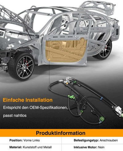 Frankberg Fensterheber Vorne Links Kompatibel mit Golf III 1H1 1H5 V-e-n-t-o 1H2 Schrägheck Kombi St