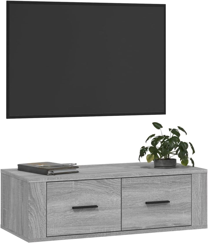 Tidyard TV Schrank TV Board Hängend mit 2 Schubladen TV Lowboard Fernseherschank für Wohnzimmer Holz