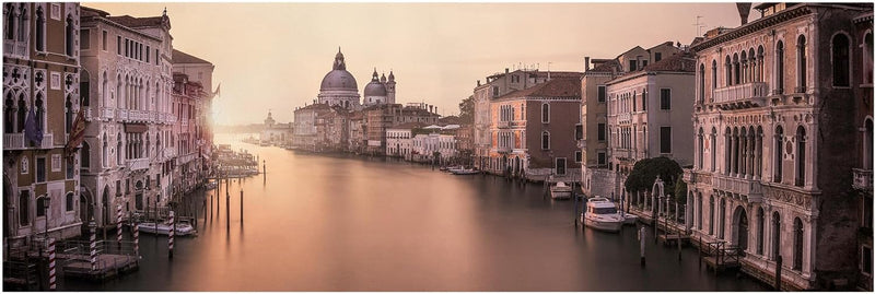 Bilderwelten Leinwandbild - Abendstimmung in Venedig - Panorama Quer, 40cm x 120cm, 40cm x 120cm