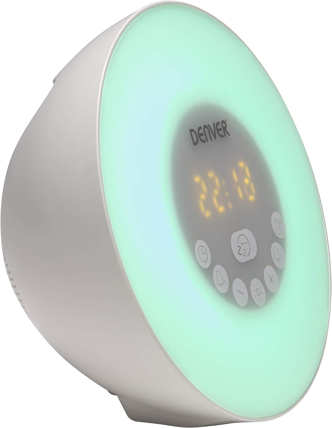 Denver CRLB-400 Radiowecker, Bluetooth-Funktion, Stimmungslicht, MicroSD-Eingang für MP3-Wiedergabe,