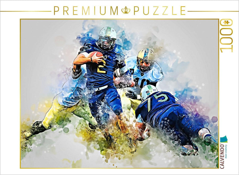 CALVENDO Puzzle American Football extrem 1000 Teile Lege-Grösse 64 x 48 cm Foto-Puzzle Bild von Pete