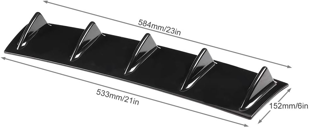 KIMISS Universal Bumper Lippendiffusor Splitter, Auto Heckstossstange Chassis Shark Fin Spoiler Wing