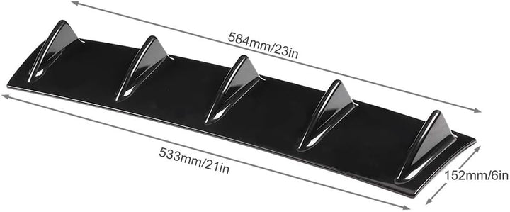 KIMISS Universal Bumper Lippendiffusor Splitter, Auto Heckstossstange Chassis Shark Fin Spoiler Wing