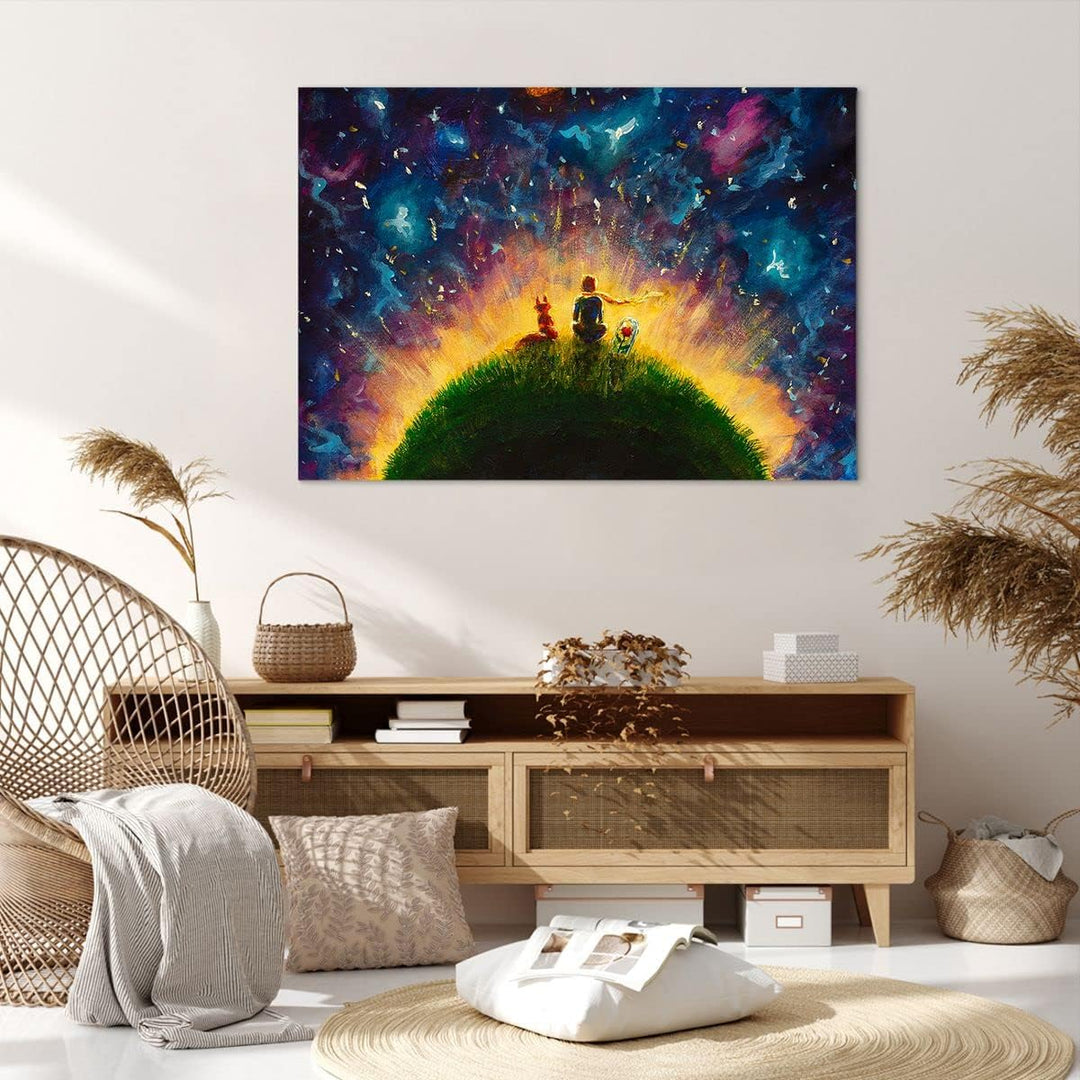 ARTTOR Bilder auf Leinwand 100x70cm Leinwandbild mit Rahmen Mann Natur Gross Wanddeko Bild Schlafzim