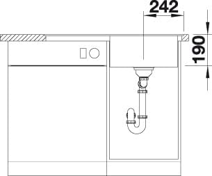 BLANCO ZENAR 45 S-F | SILGRANIT anthrazit | Einbauart: Flächenbündig | Hauptbecken links | mit Ablau