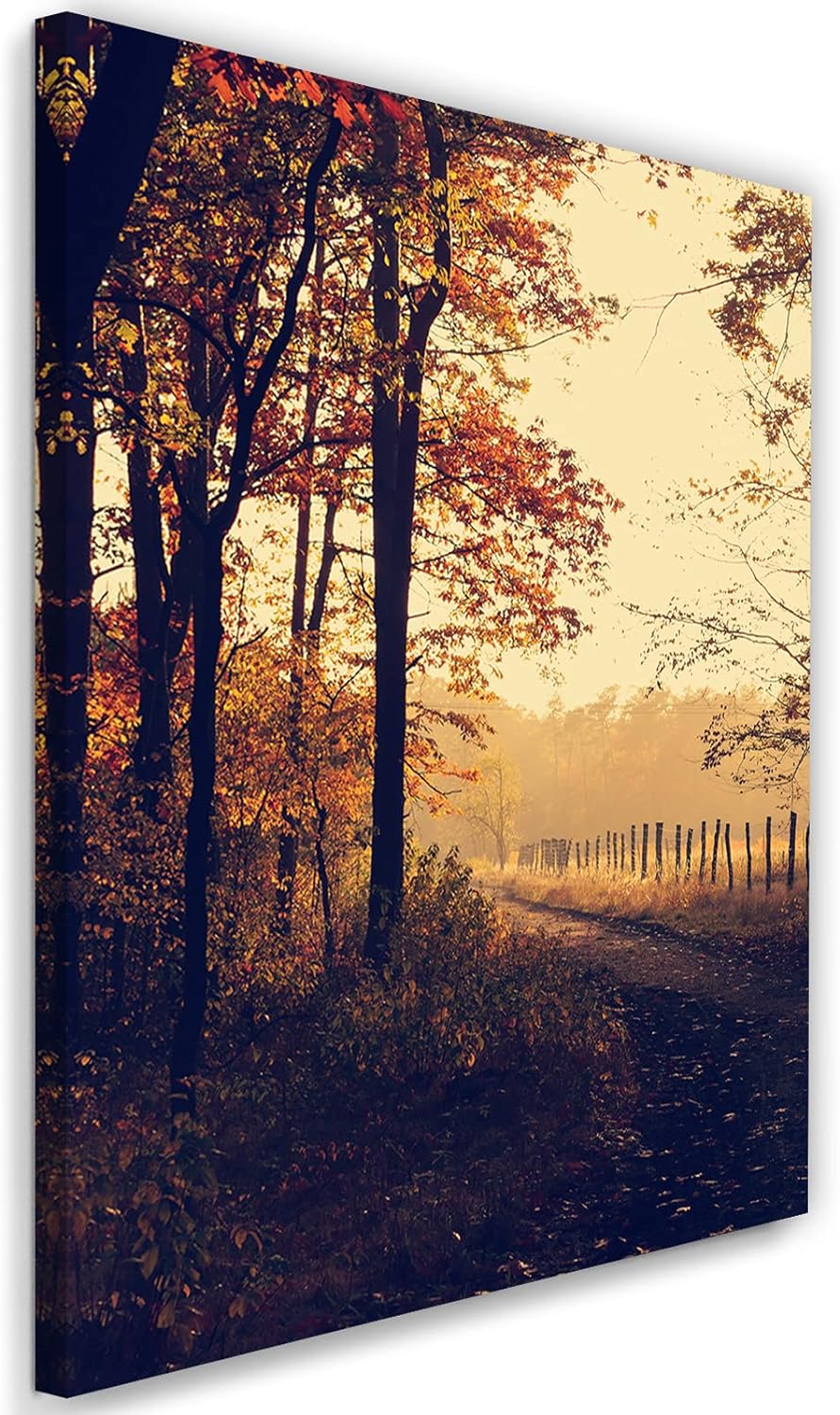 Feeby Vlies Leinwandbild Pflanzen Bäume Wald Natur 60x90 cm Druckbild Wandbild Wanddekoration Deko W