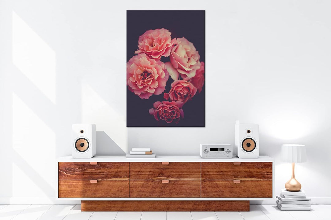 deyoli edle Blumen Format: 80x60 als Leinwand, Motiv fertig gerahmt auf Echtholzrahmen, Hochwertiger