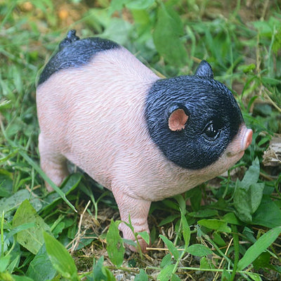 Schwein, Kleine Schweinestatue für den Garten Schwein Kunstharz Garten Tierdekoration Harz kleines S