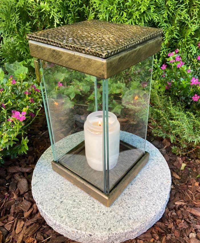 Grablampe Grablicht Grabkerze 24 cm H. ! - Neue Model Grablicht Kerze Grabdekoration Grabschmuck inc