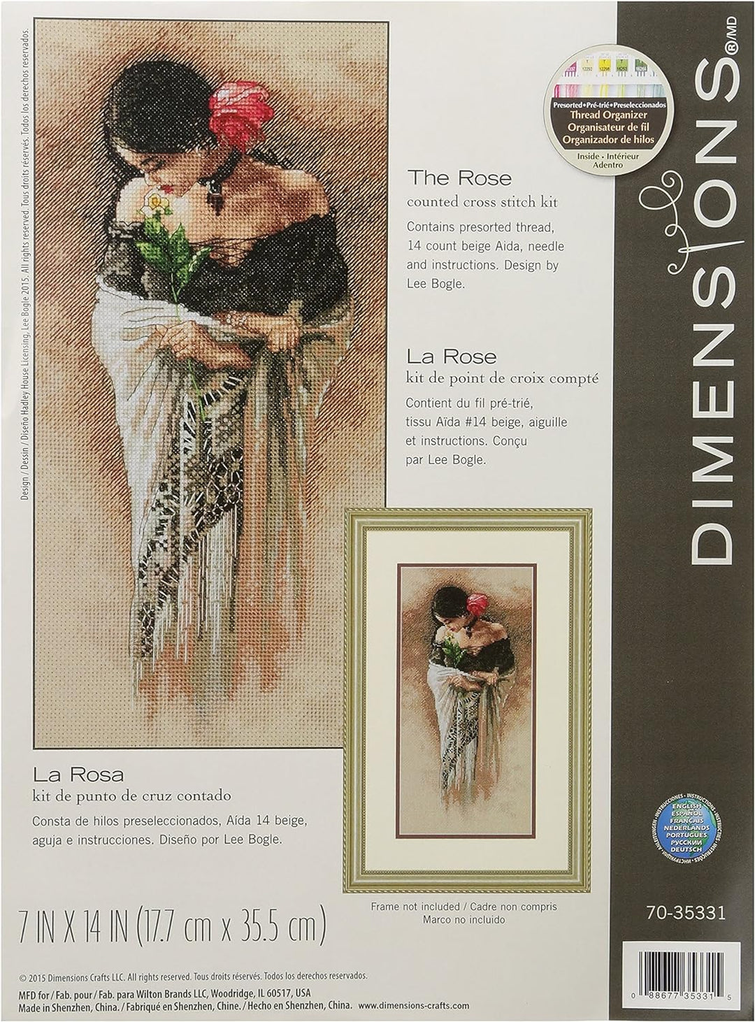 Dimensions Needlecrafts Masse die Rose Kreuzstich-Set, 70–35331, verschieden, One Size