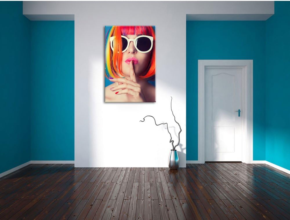 Pixxprint Frau mit Haaren als Leinwandbild/Grösse: 100x70 / Wandbild/Kunstdruck/fertig bespannt, 100