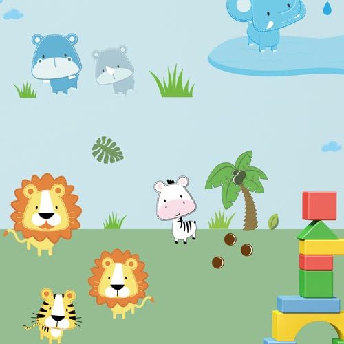 Wandkings Baby Safari Tiere Wandsticker Megapack Set, 80 Aufkleber, Gesamtfläche 260 x 70 cm
