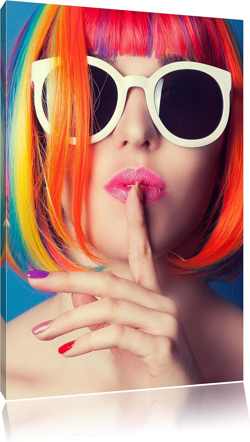 Pixxprint Frau mit Haaren als Leinwandbild/Grösse: 100x70 / Wandbild/Kunstdruck/fertig bespannt, 100