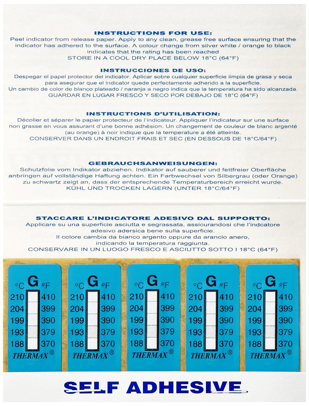 neoLab 3-1917 Temperatur-Messstreifen, 188 Grad C bis 210 Grad C (10-er Pack)