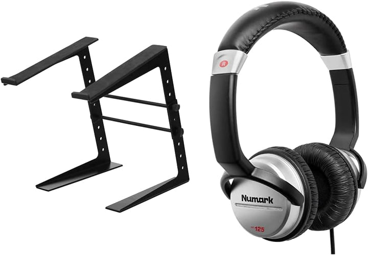 Pronomic LS-100 Laptopständer DJ Notebookstativ Laptop Stand (Höhenverstellbar) Schwarz & Numark HF1