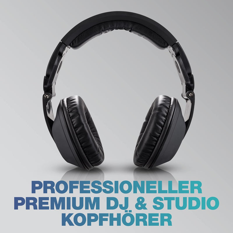 Reloop RHP-20 Knight DJ-Kopfhörer inkl. Tragetasche (drehbar & klappbar, Mini-XLR-zu-6,3mm-Klinke-Ka