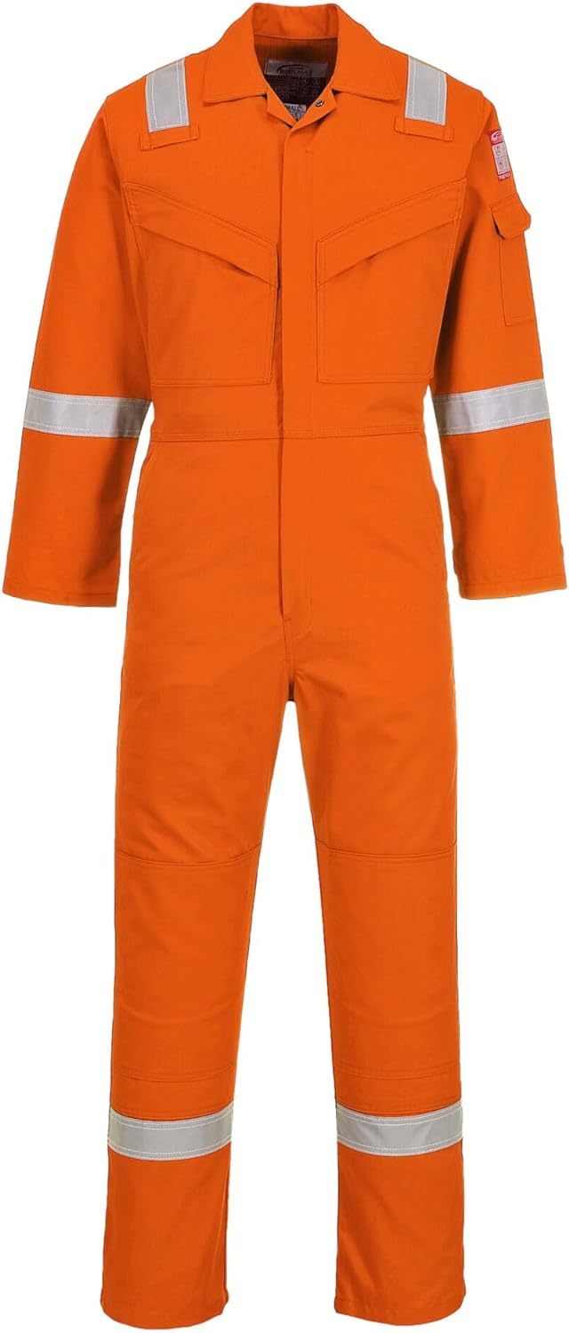 Portwest FR21 Leichter Anti-Statik Flammenresistenter Overall Orange XS, Orange XS