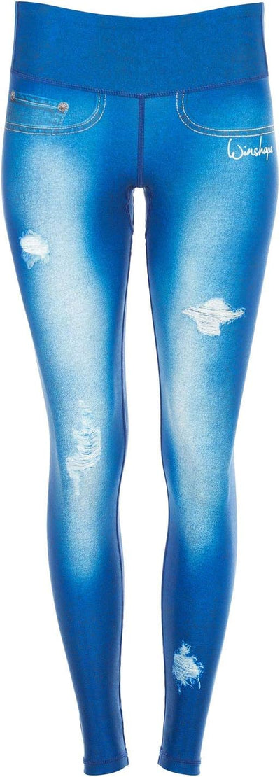 WINSHAPE Damen Leggings Functional Power Shape Jeans Tights Leggings Ael102 XS Ocean-blue, XS Ocean-