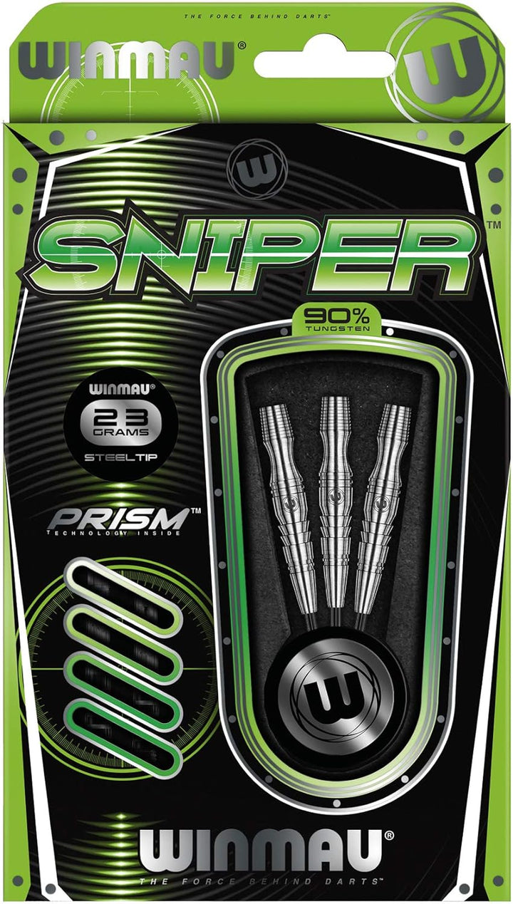 Winmau Sniper Profi Wolfram Steeltip Dartpfeile Set mit Flights und Schäfte 23 g, 23 g