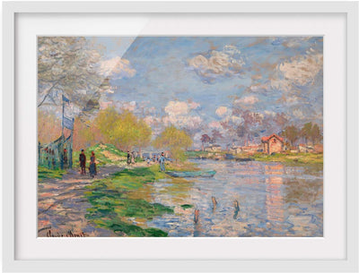 Bild mit Rahmen - Claude Monet - Seine - Rahmenfarbe Weiss, 40 x 55cm 40cm x 55cm Weiss, 40cm x 55cm