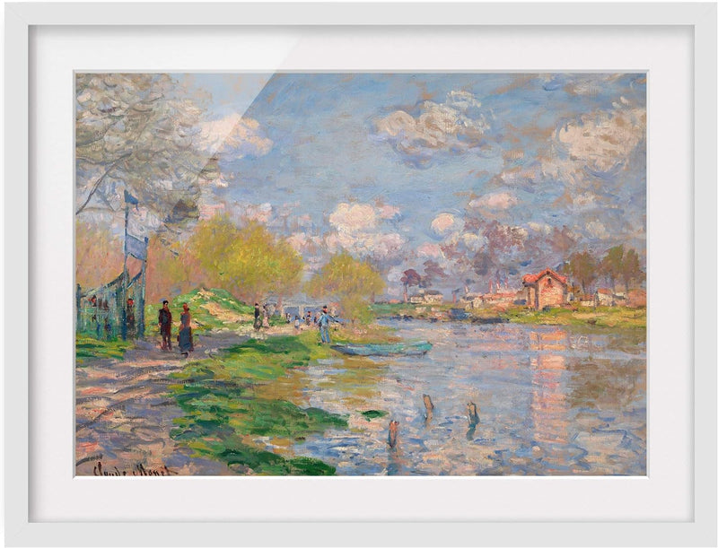 Bild mit Rahmen - Claude Monet - Seine - Rahmenfarbe Weiss, 30 x 40 cm 30cm x 40cm Weiss, 30cm x 40c