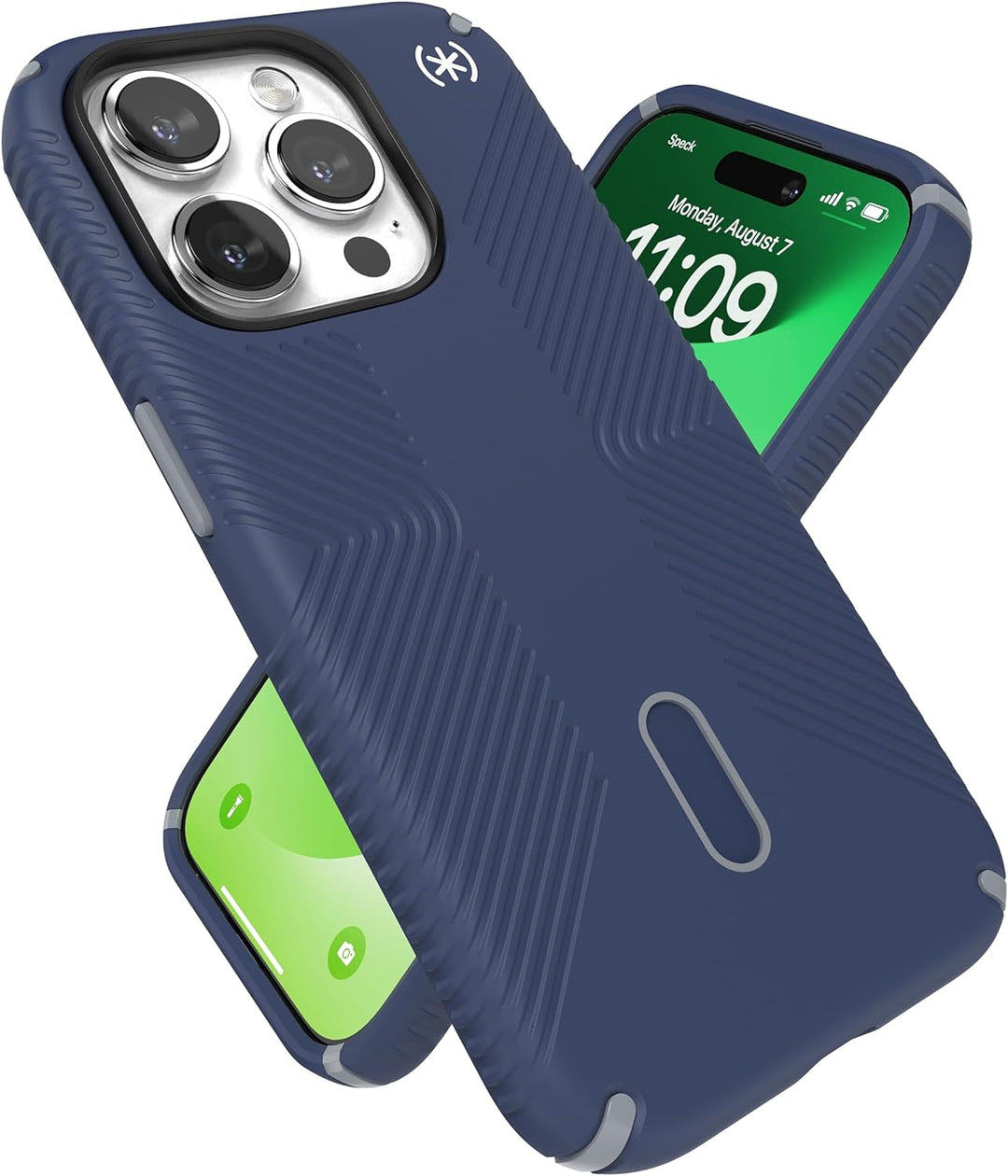 Speck iPhone 15 Pro Hülle – ClickLock rutschfeste Interlock, gebaut für MagSafe, Fallschutzgriff – K