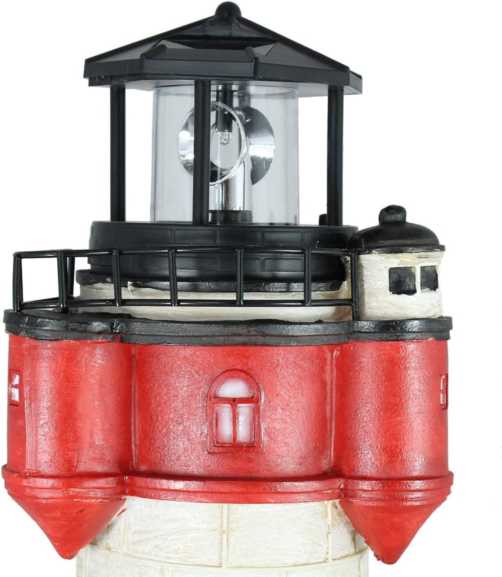 colourliving Leuchtturm Roter Sand Solar 50 cm Solarbetrieben Maritime Dekoration mit LED Beleuchtun