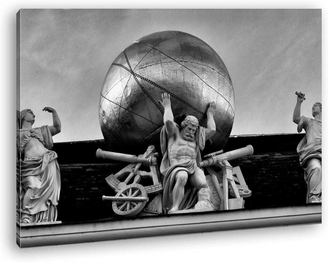 deyoli Atlas Skulptur in Vienna Österreich Effekt: Schwarz/Weiss Format: 100x70 als Leinwand, Motiv