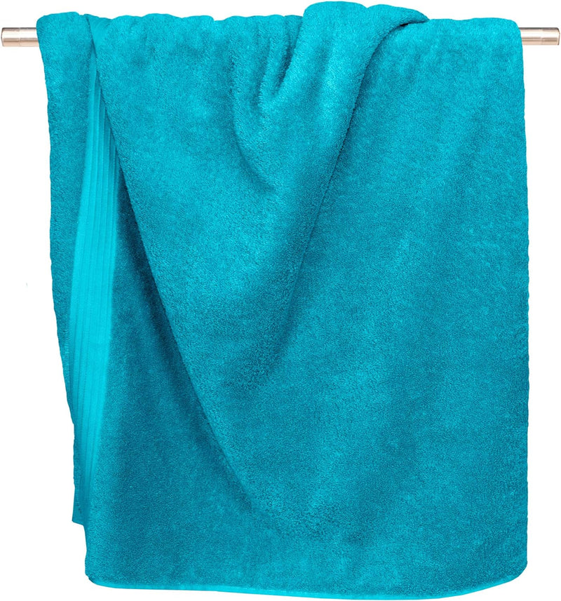 Lashuma Badehandtuch 100x150 Bestickt mit Monogramm, Handtuch Blau - Aquamarin, Serie: Linz 100 x 15