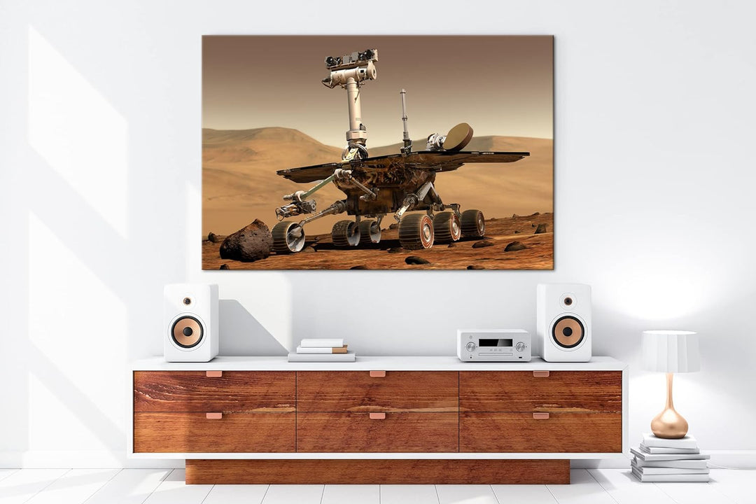 der Mars Rover Format: 80x60 als Leinwandbild, Motiv fertig gerahmt auf Echtholzrahmen, Hochwertiger