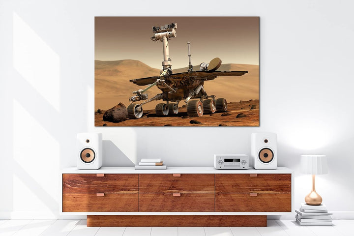 der Mars Rover Format: 80x60 als Leinwandbild, Motiv fertig gerahmt auf Echtholzrahmen, Hochwertiger