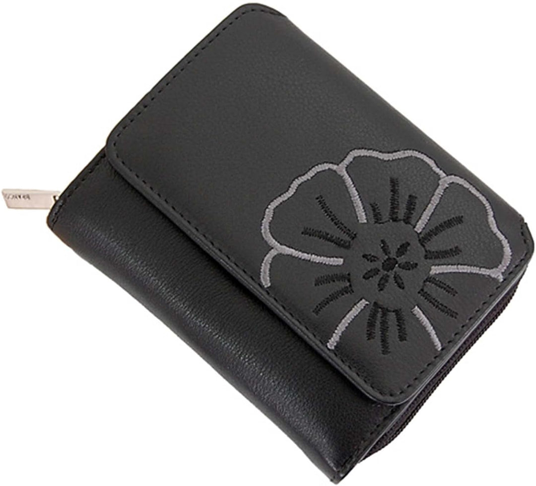 GoBago Branco Leder Damen Geldbörse Portemonnaie Geldbeutel (Schwarz), Schwarz