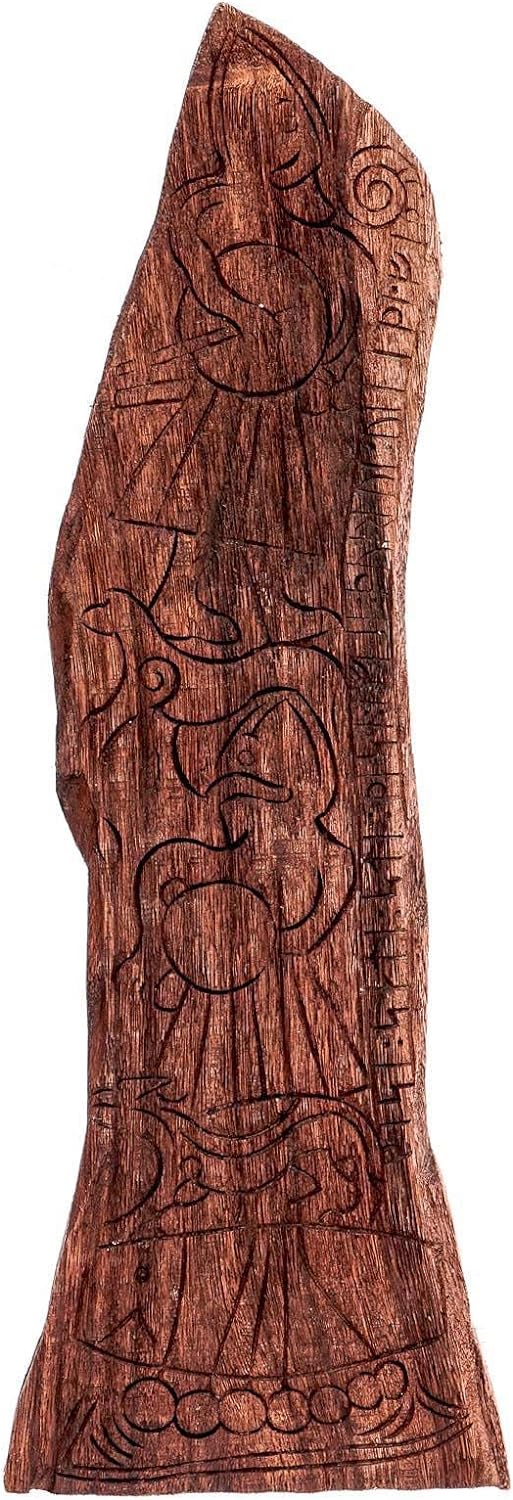 Windalf Wikinger Wandrelief EINHERJER 47 cm Vikings Bildstein Holzbild Nordische Mythologie Handarbe