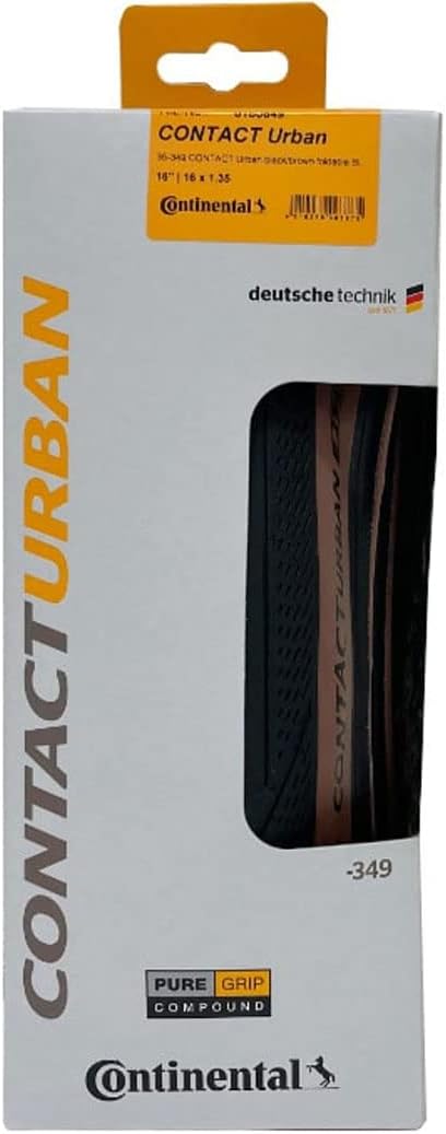 Continental Unisex-Adult Contact Urban Tire, Black/Brown, 16", 16 x 1.35