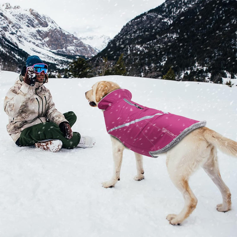 VIVAGLORY Winterjacke für Hunde, Warme Hundemäntel für kaltes Wetter Leicht Fleecefutter, Hundemänte