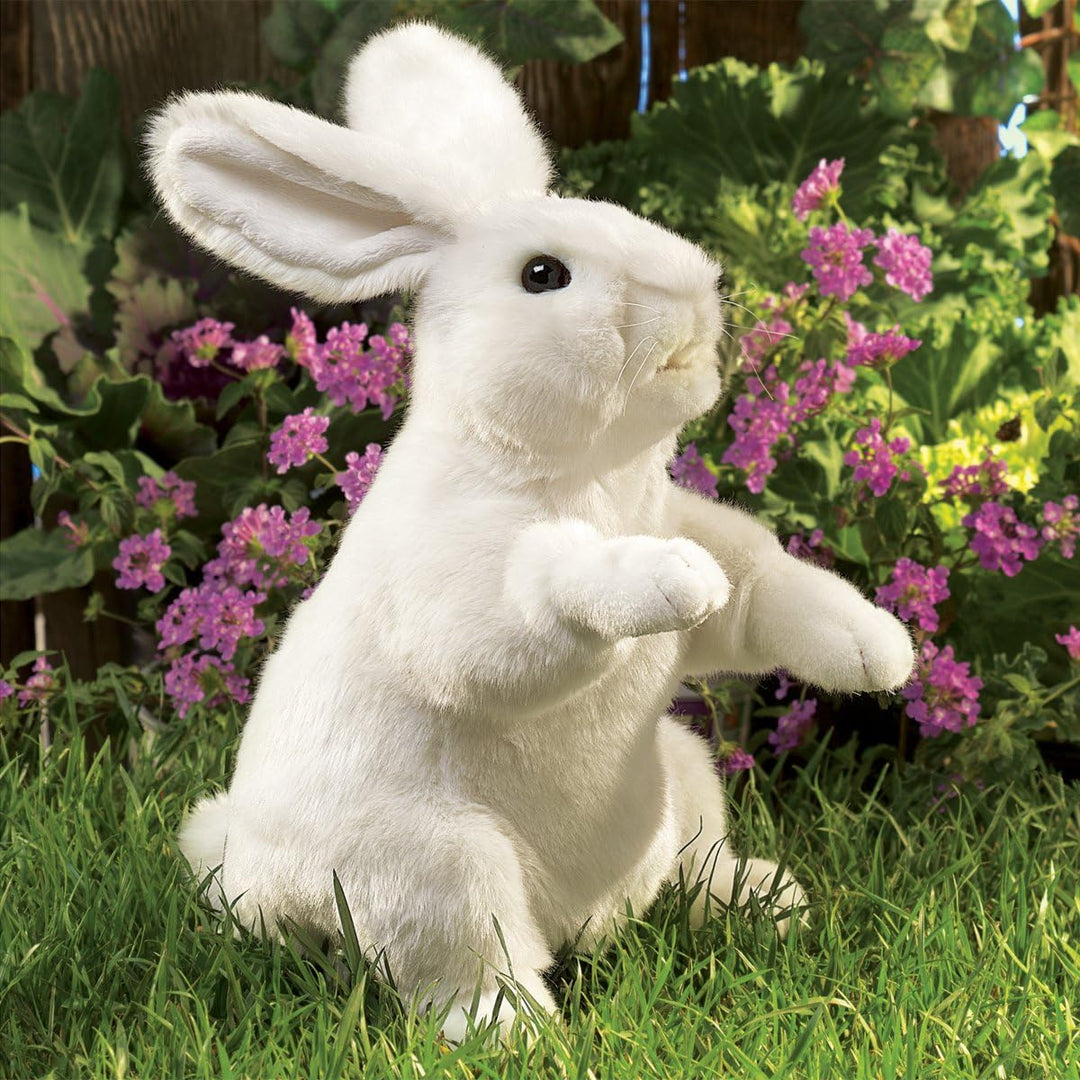 Folkmanis Standing Rabbit Hand Puppet (White)