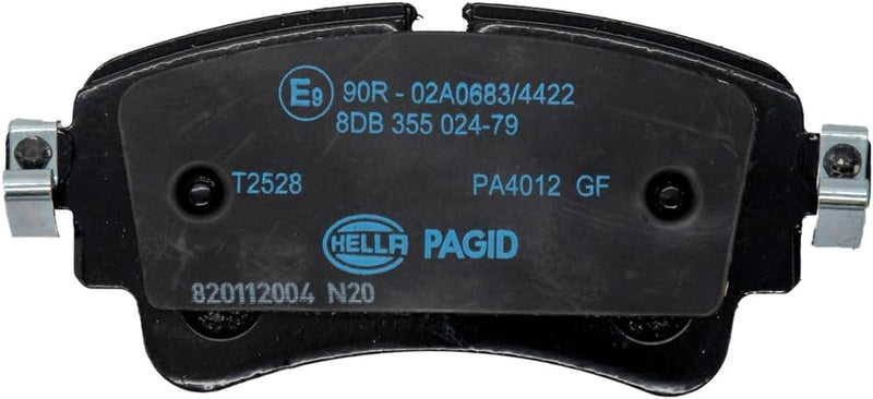 HELLA PAGID 8DB 355 024-791 Bremsbelagsatz - T2528 - Dicke/Stärke: 17.5mm - Bremssystem: TRW - für V