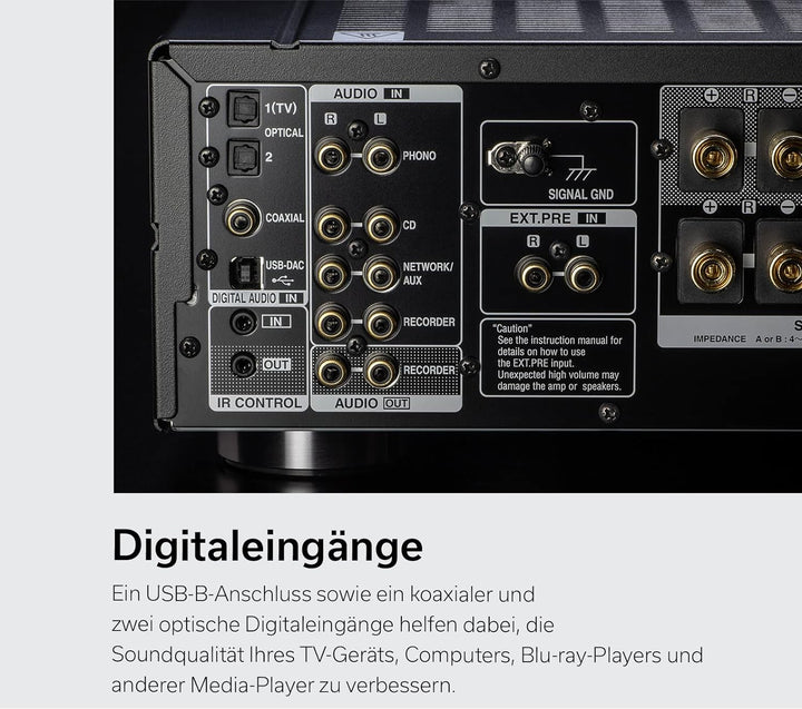 Denon PMA-1700NE HiFi Verstärker, 2x140W, eingebauter Phono-Vorverstärker, Hi-Res Zertifiziert, Adva