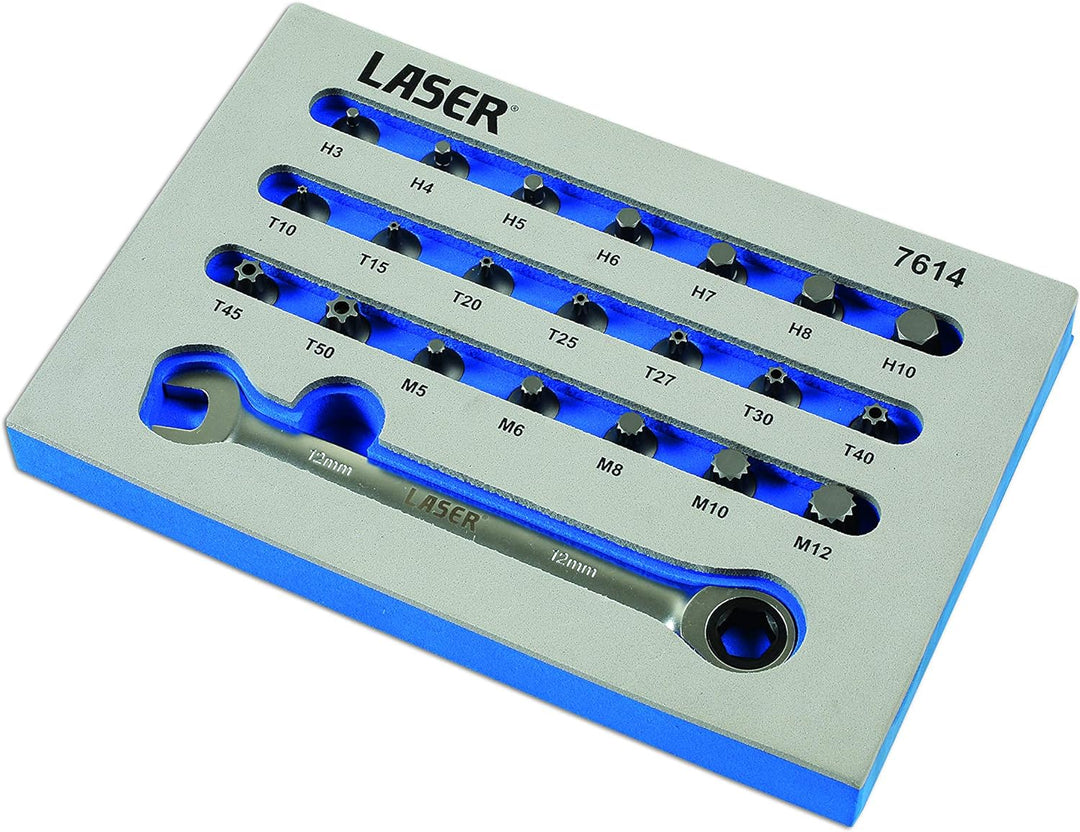 Laser Tools 7614 Bit-Set, niedriges Profil, 22-teilig