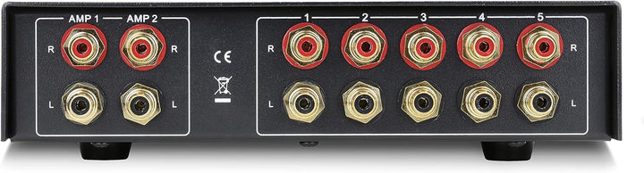 Dynavox AUX-S PRO, Eingangs-Erweiterungs-Umschalter mit 5 Cinch-Eingängen, Anschlüsse für Zwei Stere