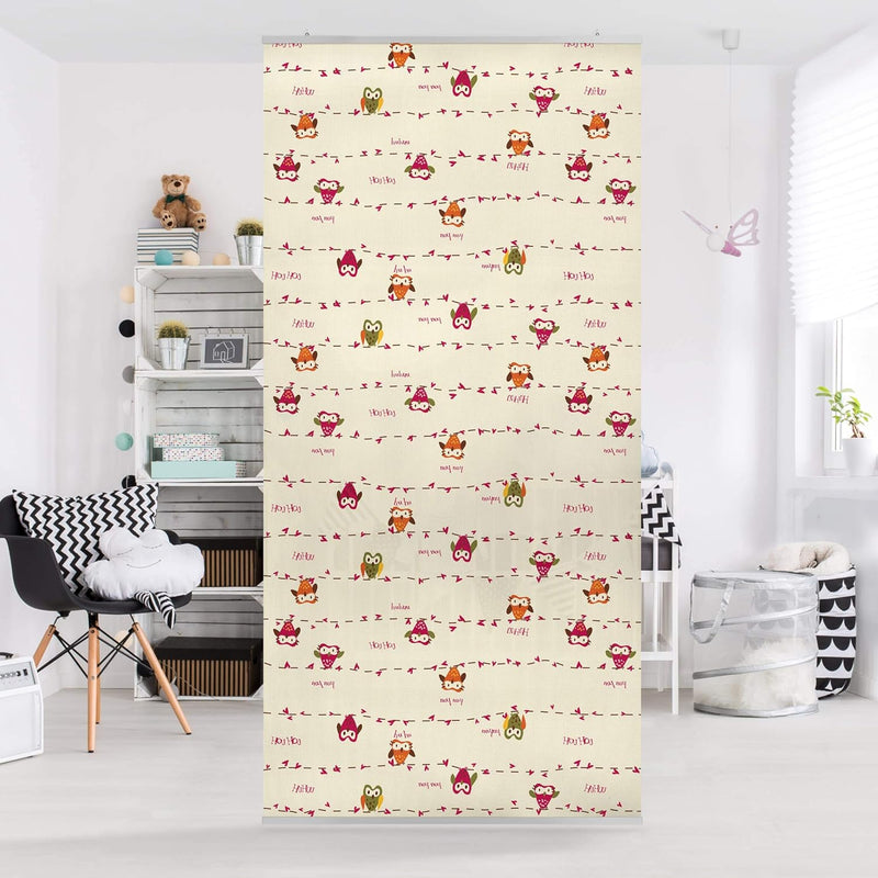 Raumteiler Kinderzimmer Owl Howl 250x120cm ohne Halterung 250x120cm without hanger, 250x120cm withou