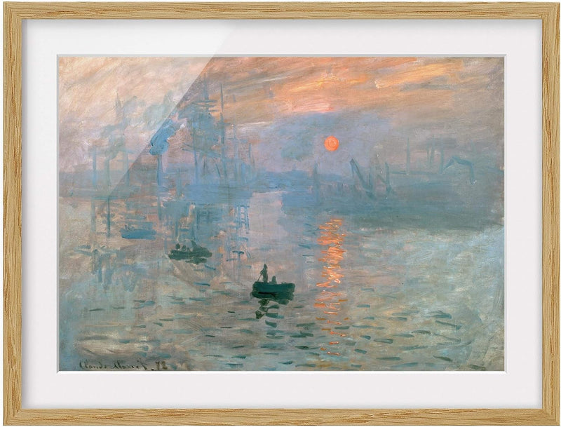 Bild mit Passepartout - Claude Monet - Impression - Farbe Weiss 70 x 100cm 70cm x 100cm Weiss, 70cm