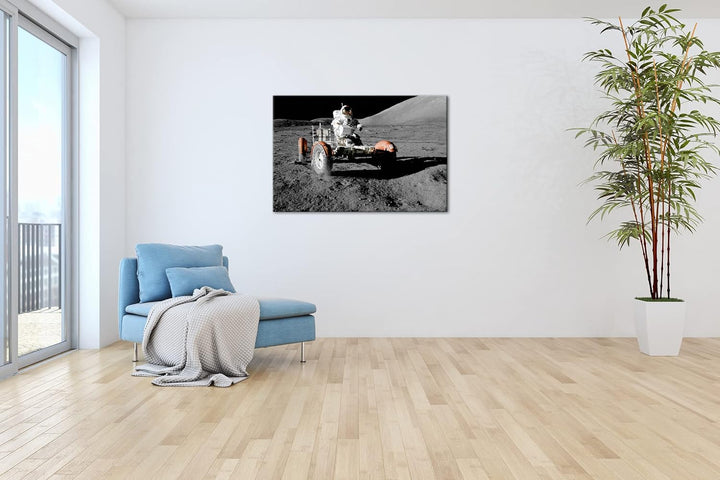 der Mond Rover Format: 80x60 als Leinwandbild, Motiv fertig gerahmt auf Echtholzrahmen, Hochwertiger