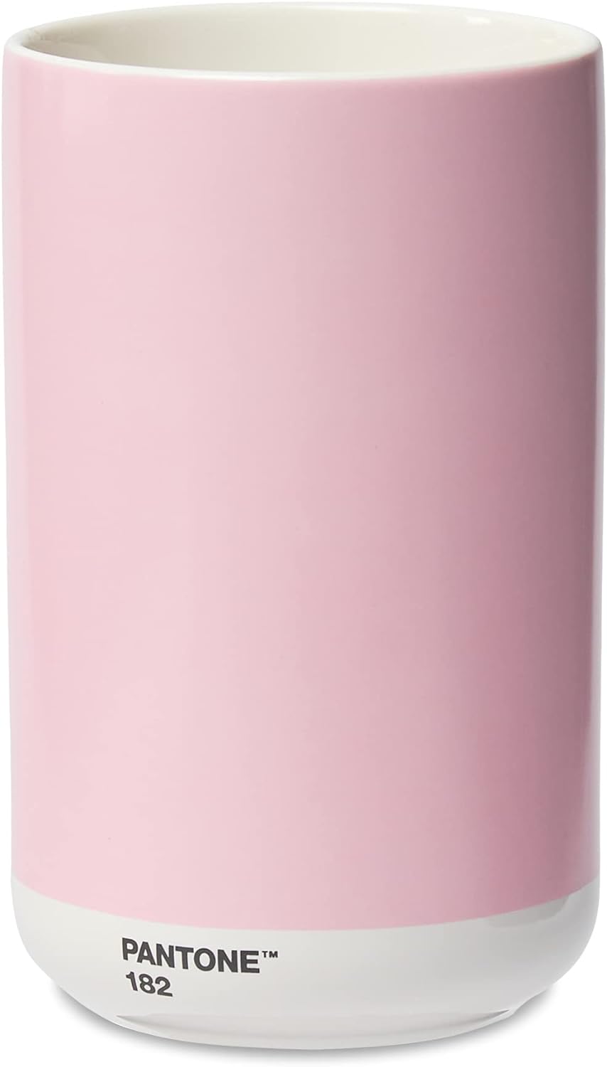 Pantone Porzellan Vase mit Geschenkbox, Jar, dekorative hochwertige Blumenvase, 1 Liter, Light Pink