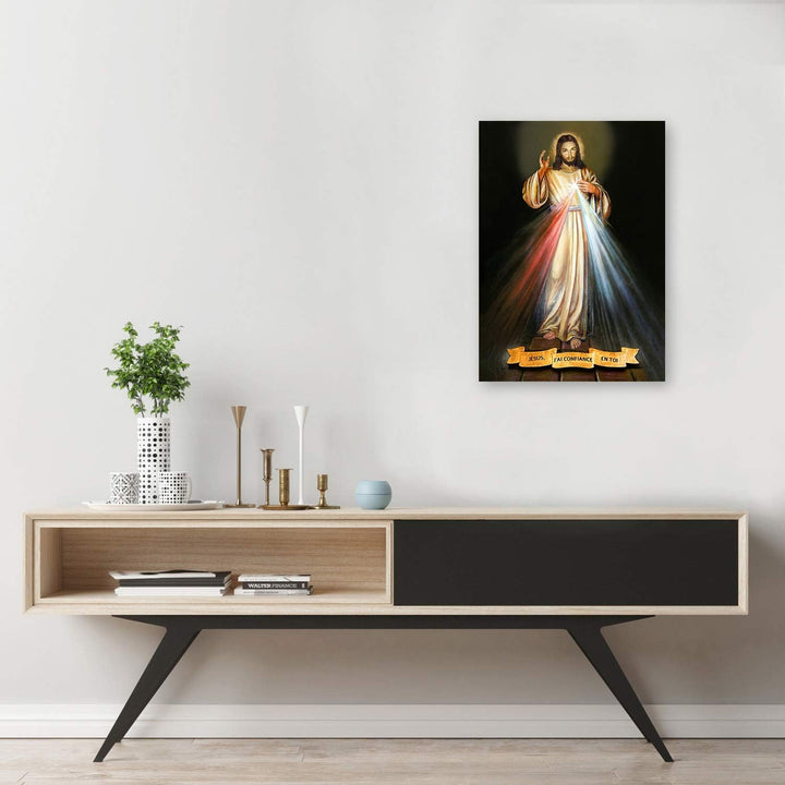 Wandbild XXL Jesus Deko Kunst Bilder Barmherzigkeit mehrfarbig 80x120 cm