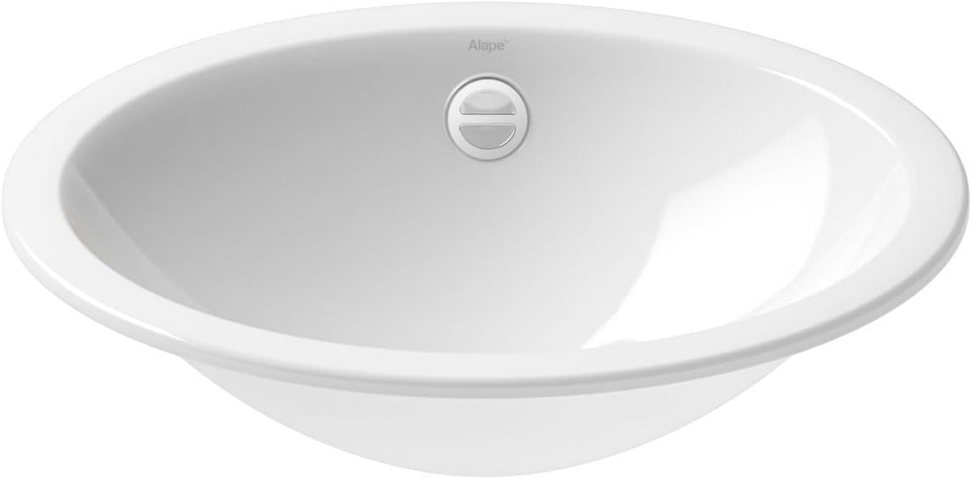 Alape˘ EB.O525 Einbaubecken, Waschbecken aus glasiertem Stahl in weiss mit antibakterieller Oberfläc