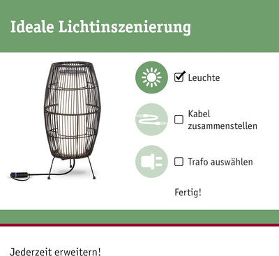 Paulmann 94319 Plug & Shine LED Aussenleuchte Classic Light Basket 24V IP44 40*20cm Aussenleuchten A