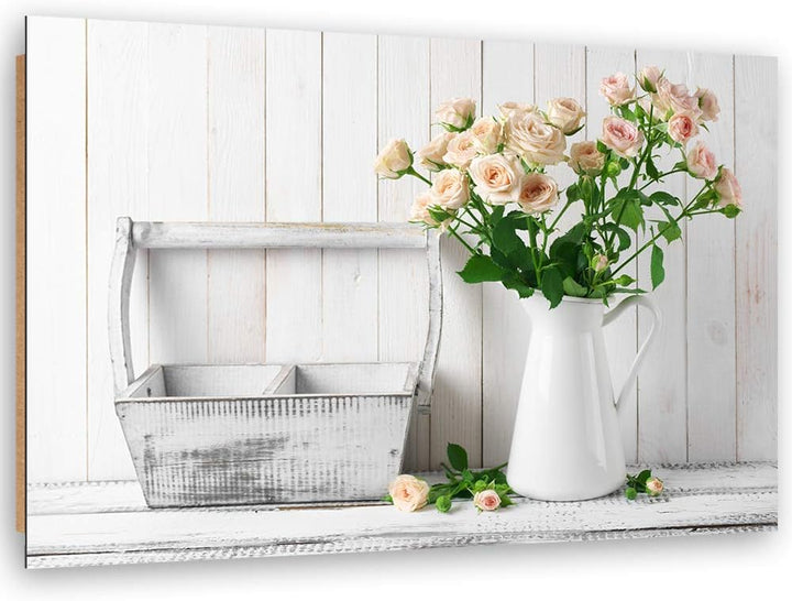Feeby Wanddeko Blumen Bild Kunstdruck modern rustikal Weiss 80x60 cm M14323 80x60 cm, M14323 80x60 c