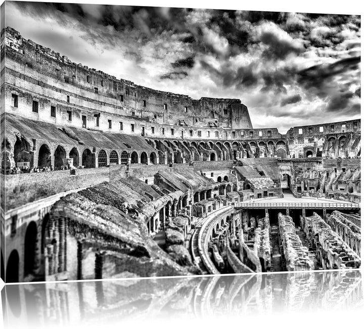 Pixxprint Colloseum in Rom von innen als Leinwandbild/Grösse: 100x70 / Wandbild/Kunstdruck/fertig be