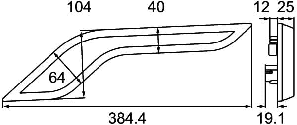 HELLA - Blinkleuchte - Shapeline Style Wing - LED - 24/12V - geschraubt/Anbau - Lichtscheibenfarbe: